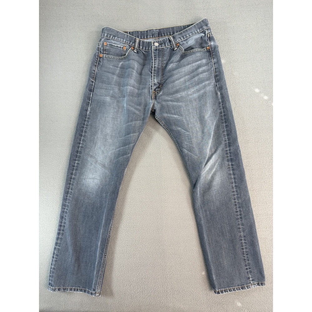 Levis 513 Jeans Mens 36x30 Blue Slim Straight Medium Wash Denim Zip Fly Pockets